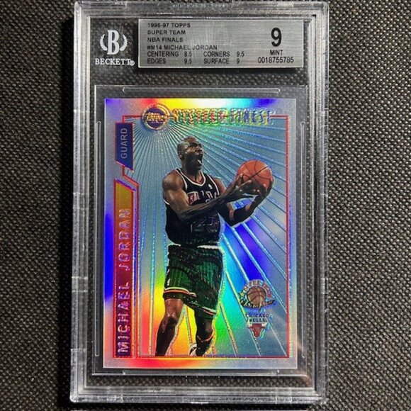 1996 Topps Mystery Finest MICHAEL JORDAN Super Team Refractor #M14 BGS 9 MINT - Picture 1 of 3